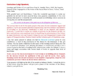 hic sum suor evarest lettera ringraziamento madre generale spazio spadoni 300x250