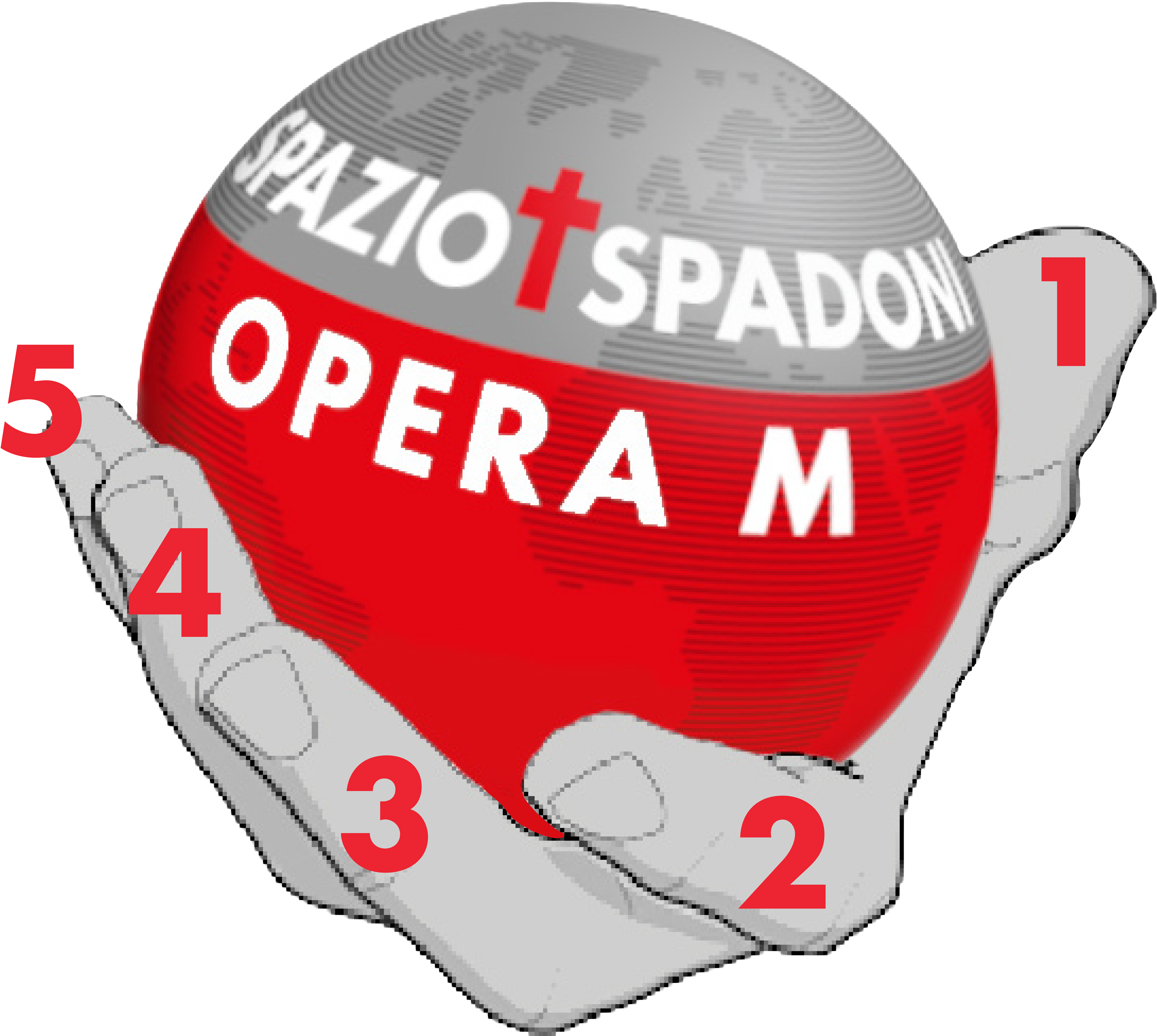 Sfera spazio + spadoni – OPERA M – mano e impronte